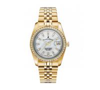 Jacques du Manoir Ladies Inspiration CZ Gold Tone Stainless Steeel Watch