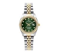 Jacques du Manoir Swiss-made Ladies Inspiration Quartz Green Silver-Gold Plated Bracelet Watch