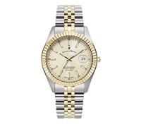 Jacques Du Manoir Unisex Inspiration Business Swiss Made Quartz Silver & Gold Plated Stainless Steel Bracelet Watch.