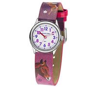 Jacques Farel Children's Watch Horse Analog Quartz Metal Case Silver-Coloured Girls Pink / Pink / Purple Leatherette HCC 543