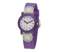 JACQUES FAREL Eco Children's Watch Girls Analogue Quartz with Textile Strap Made of Organic Cotton Purple Grey Stars Sustainable Climate Neutral ORG 03 STA, purple