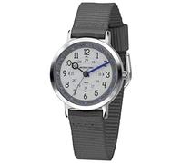 JACQUES FAREL Happy Learning KOP 22 Children's Analogue Quartz Watch with Textile Strap Anthracite, gray, Strap.
