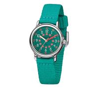 JACQUES FAREL KCF 067 Kids Watch Children's Learning Watch Girls Analogue Quartz with Textile Strap Extra Soft Turquoise, turquoise, Classic