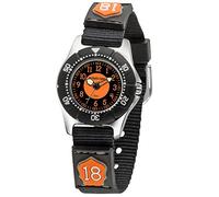 Jacques FAREL KWD 4000 Children's Watch Quartz Analogue Textile Strap Black Orange, black, Strap.