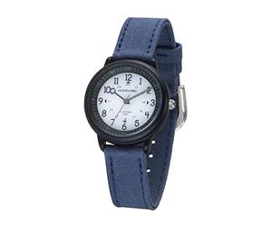 JACQUES FAREL ORSO 3050 Solar Watch Learning Watch Eco Children's Watch Boys Analogue Quartz with Textile Strap Made of Organic Cotton Dark Blue Sustainable, blue, Strap.
