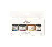 Jacques Herbin 10900T - Coffret de 4 encres Beaux-Arts Aquarelle - Couleurs primaires et le Noir - 15ml