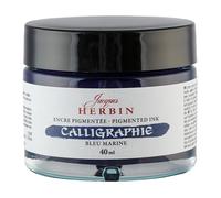 Jacques Herbin 11318T Bottle Pigmented Ink 40 ml, Ideal for Calligraphy and Art Projects, Navy Blue, Pack of 1