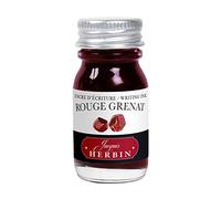 Jacques Herbin 11529T - Writing and drawing ink - Fountain pens and rollerball pens - Rouge grenat/ Garnet red colour - 10 ml - Made in France - Calligraphy