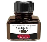 Jacques Herbin - Ref 13044T - Ink for Fountain Pens & Rollerball Pens - Lie de Thé / Brown Tea - 30ml Bottle with Integrated Pen Rest - Brown-Coloured Ink