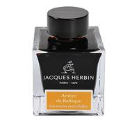 Jacques Herbin 13141JT - 50 ml ink bottle for fountain and roller pens, Ambre de Baltique/ Baltic Amber colour - Made in France - Calligraphy - Writing