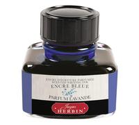 Jacques Herbin 13710T - ''Les subtiles'' scented ink bottle for fountain pens and rollerball pens 30 ml, Blue ink and Lavender fragrance. Made in France