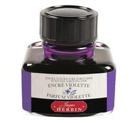 Jacques Herbin 13777T - ''Les subtiles'' scented ink bottle for fountain pens and roller pens 30 ml, Violette ink and Violette fragrance. Made in France