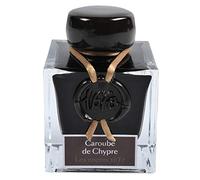 Jacques Herbin 15045JT - A bottle of 1670 gold glitter ink for fountain pen, rollerball, glass nib and penholder 50 ml, Caroube de Chypre/ Carob from Cyprus