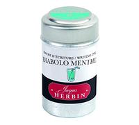 Jacques Herbin 20133T - Box of 6 ink cartridges for fountain pens and rollerball pens (product without packaging - zero waste objective), Diabolo mint