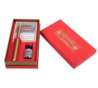 Jacques Herbin 27279T - Writing set containing a gilded gold nib pen-holder - a Cito fein nib size 46B and a bottle of 10 ml Rouge caroubier ink. - Gift Set