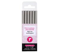 Jacques Herbin 35805T - Pack of 6 Sticks of Special Sealing Wax - Made for Wax Guns - Silver Colour - Manufactured in France - Creative Art Tools - Leisure