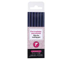 Jacques Herbin 35819T - Pack of 6 special sealing wax sticks - Made for wax guns - Dark Blue Colour - Manufactured in France - Creative Art Tool - Leisure