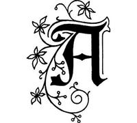 Jacques Herbin 40001T - A square seal with varnished wooden handle - Illuminated - The letter A - Manufactured in France - Creative Art Tool - Wax Stamp