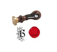 Jacques Herbin 40008T - A square seal with varnished wooden handle - illuminated - The Letter H - Manufactured in France - Creative Art Tool - Wax Stamp