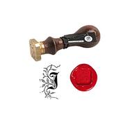 Jacques Herbin 40010T - A square seal with varnished wooden handle - illuminated - The Letter J - Manufactured in France - Creative Art Tool - Wax Stamp