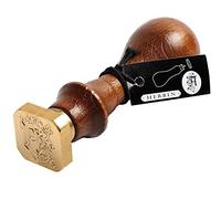 Jacques Herbin 40013T - A square seal with varnished wooden handle - illuminated - The Letter M - Manufactured in France - Creative Art Tool - Wax Stamp