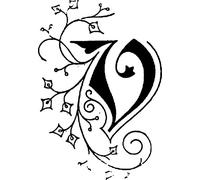 Jacques Herbin 40022T - A square seal with varnished wooden handle - illuminated - The Letter V - Manufactured in France - Creative Art Tool - Wax Stamp