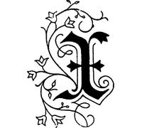 Jacques Herbin 40024T - A square seal with varnished wooden handle - illuminated - The Letter X - Manufactured in France - Creative Art Tool - Wax Stamp