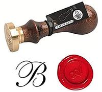 Jacques Herbin 40102T - A Round Seal with Varnished Wooden Handle - Copperplate - The Letter B - Manufactured in France - Creative Art Tool - Wax Stamp
