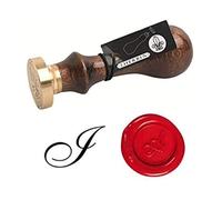 Jacques Herbin 40109T - A Round Seal with Varnished Wooden Handle - Copperplate - The Letter I - Manufactured in France - Creative Art Tool - Wax Stamp