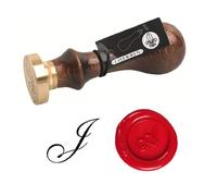 Jacques Herbin 40110T - A Round Seal with Varnished Wooden Handle - Copperplate - The Letter J - Manufactured in France - Creative Art Tool - Wax Stamp