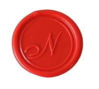 Jacques Herbin 40114T - A round seal with varnished wooden handle - Copperplate - The Letter N - Manufactured in France - Creative Art Tool - Wax Stamp