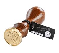 Jacques Herbin 40116T - A round seal with varnished wooden handle - Copperplate - The Letter P - Manufactured in France - Creative Art Tool - Wax Stamp