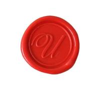 Jacques Herbin 40121T - A round seal with varnished wooden handle - Copperplate - The Letter U - Manufactured in France - Creative Art Tool - Wax Stamp