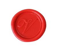 Jacques Herbin 40122T - A Round Seal with Varnished Wooden Handle - Copperplate - The Letter V - Manufactured in France - Creative Art Tool - Wax Stamp