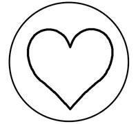 Jacques Herbin 40253T - A Round Seal with a Varnished Wooden Handle - Symbols - Heart - Manufactured in France - Creative Art Tool - Leisure - Wax Stamp