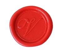 Jacques Herbin 40322T - A brass seal with varnished wooden handle - Modern English - The Letter V - Manufactured in France - Creative Art Tool - Wax Stamp