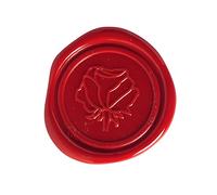 Jacques Herbin 45230T- A traditional wax stamping set - including 2 red kings wax wicks, a varnished wooden handle, instructions and a seal - Rose Symbol