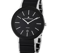 JACQUES LEMANS 1-1855A Unisex Analogue Quartz Watch with Stainless Steel Strap, Silver/Black, Bracelet
