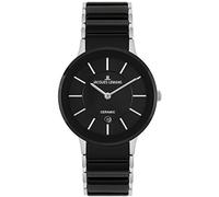 JACQUES LEMANS 1-1855A Unisex Analogue Quartz Watch with Stainless Steel Strap, Silver/Black, Bracelet