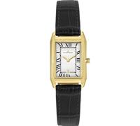 JACQUES LEMANS 1-2189 Women's Torino Watch 23 mm x 28 mm Date Roman Numerals with Leather Strap or Metal Strap, gold, Modern