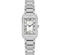 JACQUES LEMANS 1-2189 Women's Torino Watch 23 mm x 28 mm Date Roman Numerals with Leather Strap or Metal Strap, Silver / metal band
