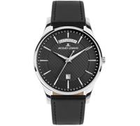 JACQUES LEMANS London Men's Watch with Leather Strap Black 1-2193A, silver, Modern