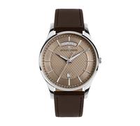 JACQUES LEMANS 1-2193 Men's Watch with Leather Strap or Metal Strap London 40 mm Date Day of the Week in Various Designs, Brown / leather strap, Strap.