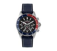 Jacques Lemans Men's Watch Chronograph With Leather Strap Blue Chrono 1-2206D