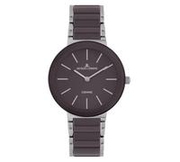 JACQUES LEMANS 32032129 Women's Analogue Quartz Watch, One Size, Dark Grey, Silver