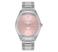 JACQUES LEMANS Women's Watch 'Anniversary Collection 50 Years' Derby 34 mm 10 ATM Date with Stainless Steel Strap 50-4 in Various Designs, Silver / Pink, Bracelet
