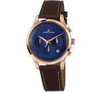 JACQUES LEMANS Classic Watch 1-2067G, Blue, Rose Gold, Brown, Strap.