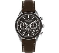 JACQUES LEMANS Eco Power Solar Chronograph Wood Vegan Strap Men's Watch