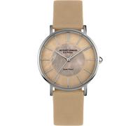 JACQUES LEMANS Eco Power Solar Mother of Pearl Beige Leather Strap Women's Watch