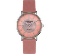 JACQUES LEMANS Eco Power Solar Mother of Pearl Rose Leather Strap Women's Watch